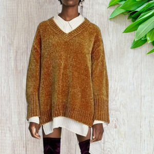 Zara Chenille Oversized Slouchy Sweater - Size Small